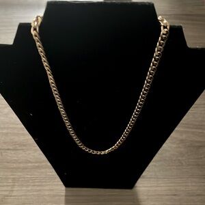 Cuban link style chain necklace, 20” plated 14k gold